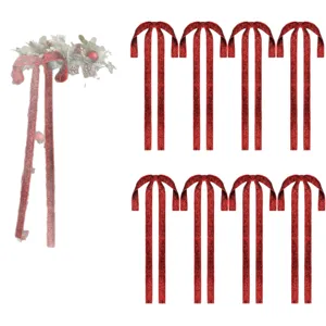 Natale rosso glitter velluto nastro fiocco sospeso decorazione set per albero festa