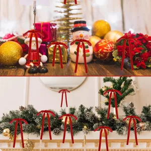 Velvet Christmas bows for wreath and tree decoration, 30cm red bow detail view.