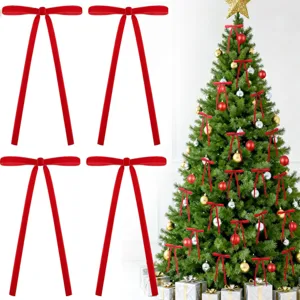 Velvet Christmas Tree Bowknot Hanging Pendant Holiday Home Decor Festival Party Decoration Ornaments