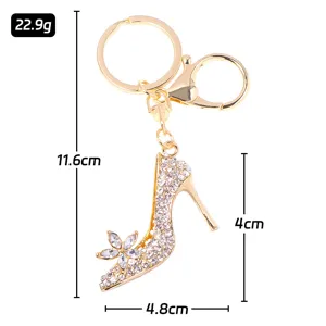Strass High Heel Schuh Schlüsselanhänger Metall Kristall Schlüsselring für Tasche Auto