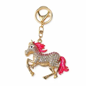 Kristall Pferd Schlüsselanhänger Strass Metall Taschenanhänger Auto Schlüsselring Accessoire