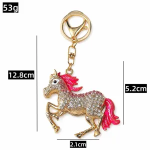 Strass Pferd Schlüsselanhänger Legierung Kristall Tasche Anhänger Auto Zubehör Geschenk neu