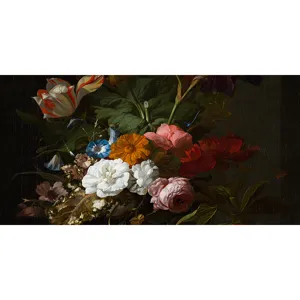 Papier peint vintage de style européen avec peinture à l'huile florale pour salon