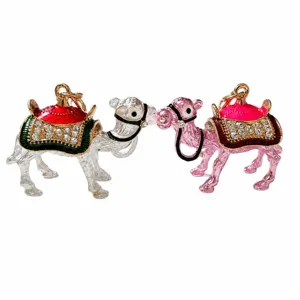 Metalen strass kameel sleutelhanger set, prachtige emaille hanger tas accessoire cadeau.