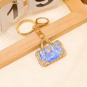 Luxus kreative Öltropfen Handtasche Schlüsselanhänger Strass stilvoller Metalltaschenanhänger.