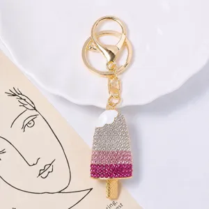 Porte-clés Glace Strass en Métal Pendentif de Sac Pendentif Cristaux Brillants Bijou