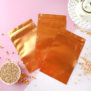 Metallische goldene Aluminiumfolien-Standbeutel für Kaffee Tee und Lebensmittelverpackungen