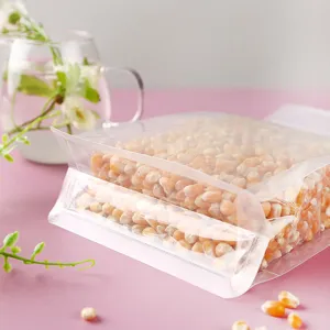 Acht Seiten Siegel Standbeutel Klar Lebensmittelecht Wiederverwendbare Ziplock Beutel Für Getreide Süßigkeiten Snack Lagerung Transparente Kunststoff Verpackungsbeutel