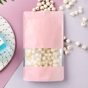 Mattierte PET CPP Standbodenbeutel Für Lebensmittel Mit Sichtfenster Wiederverschließbare Zip Lock Beutel Für Nüsse Snacks Kaffee