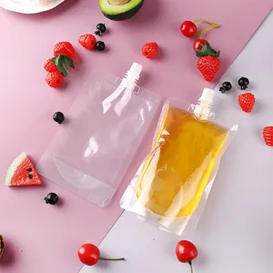Transparente Standbeutel Mit Ausgießer Für Flüssige Säfte Getränke Wiederbefüllbare Auslaufsichere Plastikbeutel Mit Schraubverschluss