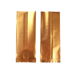 Matte goldene Seitenfaltenbeutel aus Aluminiumfolie für die Vakuumverpackung von Tee