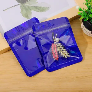 Blaue holografische schillernde Druckverschlussbeutel für Schmuckverpackungen