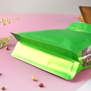 Mehrfarbig Aluminiumfolie Standbeutel Lebensmittelverpackungsbeutel Verdickt Acht Seiten Siegel Druckverschlussbeutel Für Getreide Snack Aufbewahrung