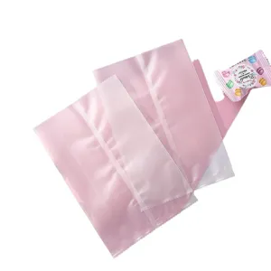 Rosé mattierte Lebensmittel-Verpackungsbeutel mit Mittelverschluss für Gebäck und Kekse