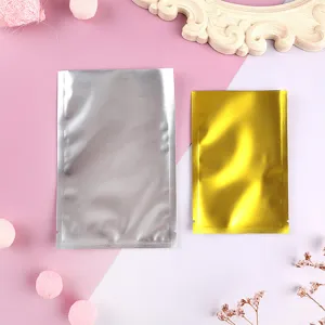 Hochwertige matte Aluminium-Flachbeutel in Gold und Silber für Masken- und Lebensmittel