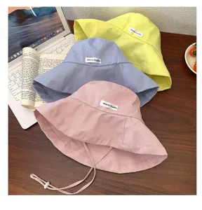 Cappello da pescatore a righe stile giapponese da donna, carino cappellino estivo sole.