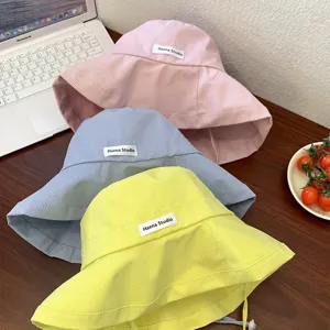 Cappello da pescatore a righe colore caramella stile giapponese cappello da sole per donna estate.