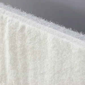 Close-up detail of white soft fabric material for home textile products, clear texture view.