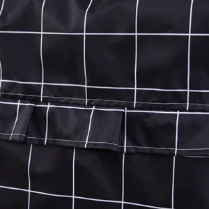 Funda lavadora cuadrícula negro blanco tela oxford impermeable antipolvo detalle