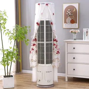 New embroidered cylindrical air conditioner dust cover vertical lace AC protector home