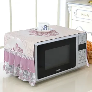 Copertura antipolvere per forno a microonde in pizzo stile europeo per decorazione cucina.