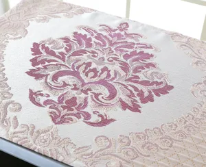 Copertura antipolvere per microonde in tessuto europeo, jacquard floreale rosa.
