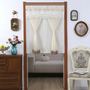 Ευρωπαϊκού στυλ δαντελωτή κοντή κουρτίνα για ιδιωτικότητα πόρτας, κομψή διαφανής κουρτίνα.
