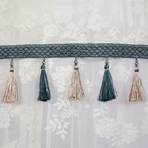 Curtain tassel fringe trim, decorative sewing ribbon for home textiles and drapery accessories