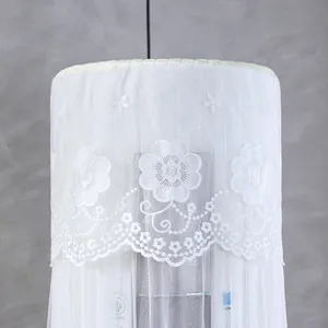 White lace cylinder air conditioner dust cover vertical floor standing floral cover for home