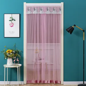 Rosa spitzen Netztür Vorhang Moskitonetz Magnetischer Sichtschutz Vorhang für Zuhause.