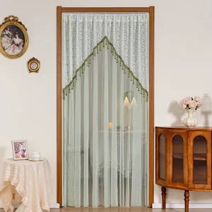 European lace door curtain mesh anti-mosquito hanging partition curtain bedroom home decor.