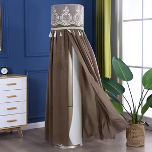 Copertura antipolvere cilindrica verticale nordica per condizionatore con ricamo elegante.