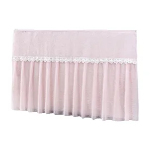 Pink lace TV dust cover aesthetic home decor pleated screen protector fabric cloth for tv