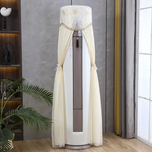 Upright circular air conditioner dust cover lace fabric washable vertical protective cover home decor