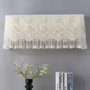 Lace air conditioner dust cover hanging AC protective curtain elegant home decor beige
