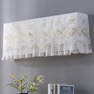 Lace Air Conditioner Cover Dustproof Wall Mounted 1.5P Home Decor White Elegant