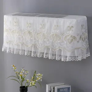 Lace air conditioner dust cover, elegant embroidered wall-mounted AC unit protective cover set