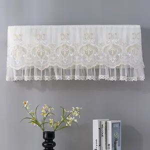 Lace air conditioner dust cover detail, delicate embroidery pattern, home decor item