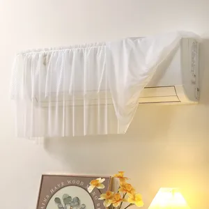 Housse anti-poussière pour climatiseur mural en dentelle blanche rideau décoratif de chambre