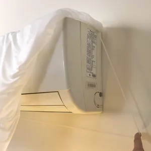Détail de la housse anti-poussière pour climatiseur mural en dentelle avec cordon
