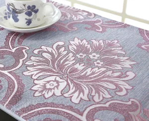Copertura per forno a microonde in tessuto stile europeo con elegante motivo floreale jacquard.