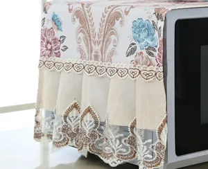 Stile europeo copertura antipolvere microonde tessuto pizzo floreale protettore cucina