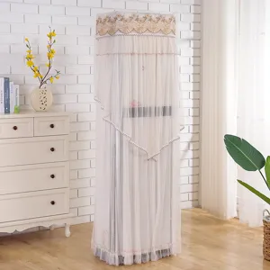Lace Air Conditioner Dust Cover Vertical Cabinet Air Conditioner Protective Cover Floral Embroidered Home Decor Cover