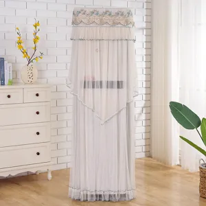 Vertical air conditioner cover dustproof lace floral embroidered standing unit protector