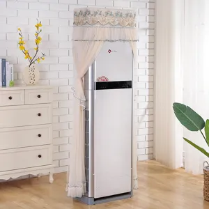 Lace air conditioner cover vertical cabinet dustproof protector elegant floral mesh design