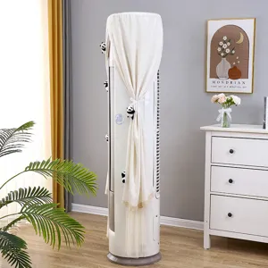 Copertura antipolvere per condizionatore verticale beige in tessuto cilindro con panda