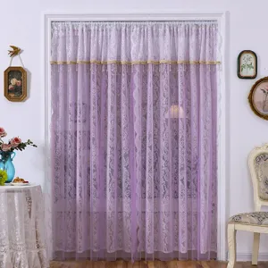 Französischer vintage lila spitzen türvorhang raumteiler eleganter fenstervorhang