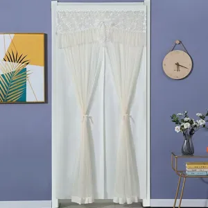 White lace door curtain bedroom partition tulle drape half curtain romantic home decor