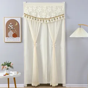 Beaded Lace Door Curtain Double Layer Partition Shutter Bedroom Living Room Elegant Home Decor