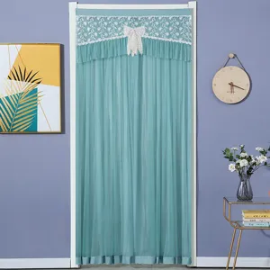 Elegant lace door curtain tulle partition for bedroom home decor princess style sheer drape